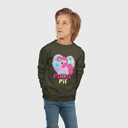 Свитшот хлопковый детский Pinkie Pie: in my heart, цвет: хаки — фото 2