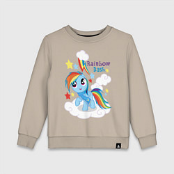 Свитшот хлопковый детский Rainbow Dash, цвет: миндальный