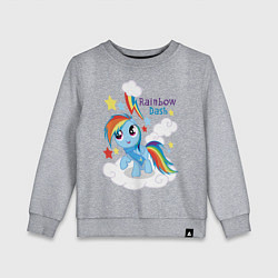 Свитшот хлопковый детский Rainbow Dash, цвет: меланж