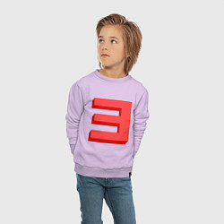 Свитшот хлопковый детский Eminem: Big E, цвет: лаванда — фото 2