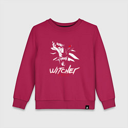 Свитшот хлопковый детский WITCHER 2077, цвет: маджента