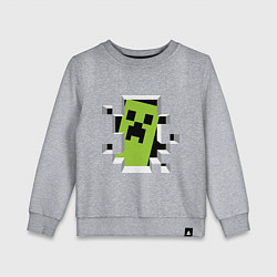 Свитшот хлопковый детский Crash Minecraft, цвет: меланж
