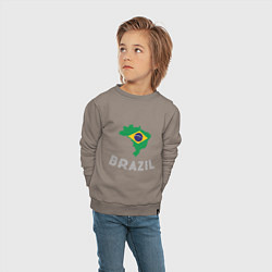 Свитшот хлопковый детский Brazil Country, цвет: утренний латте — фото 2