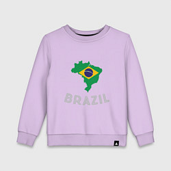 Свитшот хлопковый детский Brazil Country, цвет: лаванда