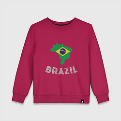 Свитшот хлопковый детский Brazil Country, цвет: маджента