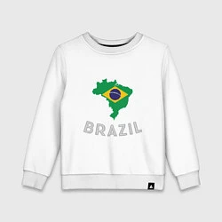 Свитшот хлопковый детский Brazil Country, цвет: белый