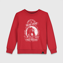 Свитшот хлопковый детский Bear Camp Free Forever, цвет: красный
