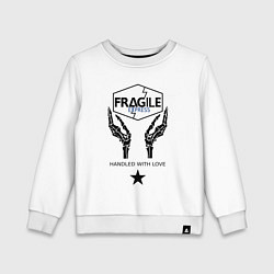 Свитшот хлопковый детский Fragile Express, цвет: белый