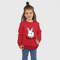 Свитшот хлопковый детский Rabbit: follow me, цвет: красный — фото 2