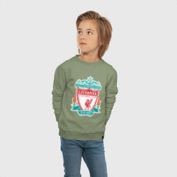 Свитшот хлопковый детский Liverpool FC, цвет: авокадо — фото 2