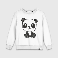 Свитшот хлопковый детский Малыш панда, цвет: белый