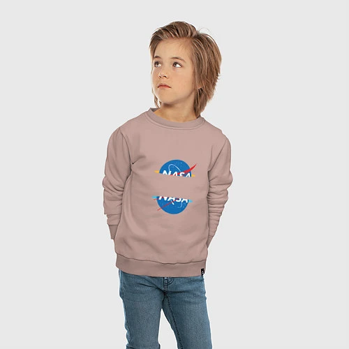 Детский свитшот NASA: Portal / Пыльно-розовый – фото 4