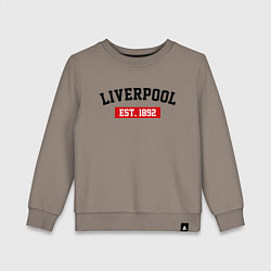 Свитшот хлопковый детский FC Liverpool Est. 1892, цвет: утренний латте