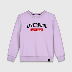 Свитшот хлопковый детский FC Liverpool Est. 1892, цвет: лаванда