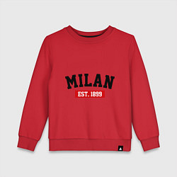 Свитшот хлопковый детский FC Milan Est. 1899, цвет: красный