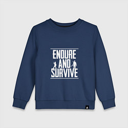 Свитшот хлопковый детский Endure & Survive, цвет: тёмно-синий