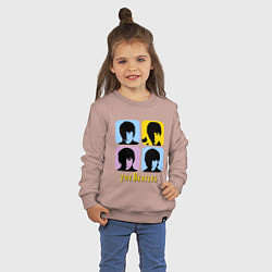 Свитшот хлопковый детский The Beatles: pop-art, цвет: пыльно-розовый — фото 2