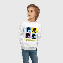 Свитшот хлопковый детский The Beatles: pop-art, цвет: белый — фото 2