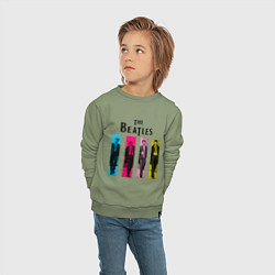 Свитшот хлопковый детский Walking Beatles, цвет: авокадо — фото 2