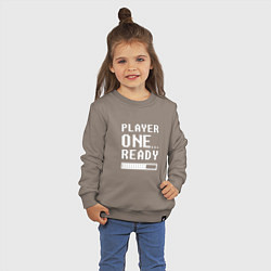 Свитшот хлопковый детский Ready Player One Loading, цвет: утренний латте — фото 2