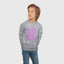 Свитшот хлопковый детский Click Clack Black Pink, цвет: меланж — фото 2