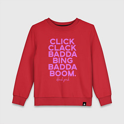 Свитшот хлопковый детский Click Clack Black Pink, цвет: красный