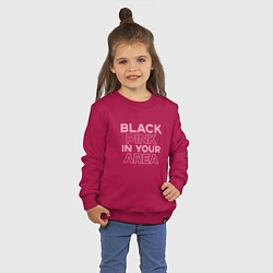 Свитшот хлопковый детский Black Pink in youe area, цвет: маджента — фото 2