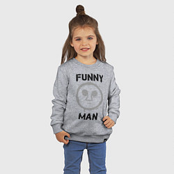 Свитшот хлопковый детский HU: Funny Man, цвет: меланж — фото 2