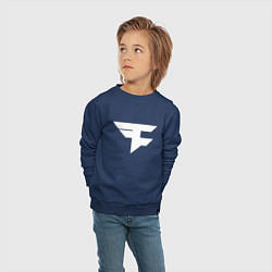 Свитшот хлопковый детский FAZE Symbol, цвет: тёмно-синий — фото 2