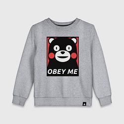 Свитшот хлопковый детский Kumamon: Obey Me, цвет: меланж