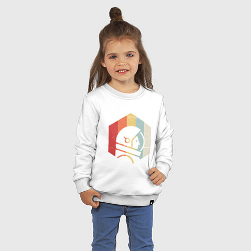 Детский свитшот Ретро космонавт / Белый – фото 3