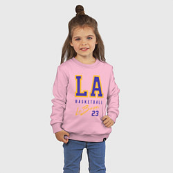 Свитшот хлопковый детский Lebron 23: Los Angeles, цвет: светло-розовый — фото 2