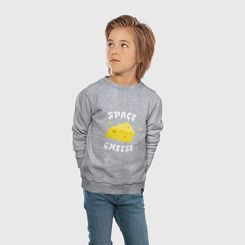 Детский свитшот Space Cheese / Меланж – фото 4