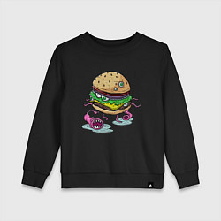 Свитшот хлопковый детский Chef Burger, цвет: черный