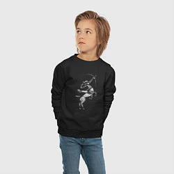 Свитшот хлопковый детский Звездный Стрелец, цвет: черный — фото 2