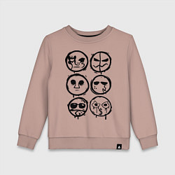 Свитшот хлопковый детский HU Masks, цвет: пыльно-розовый