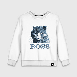 Свитшот хлопковый детский Boss cat, цвет: белый