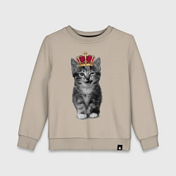 Свитшот хлопковый детский Meow kitten, цвет: миндальный