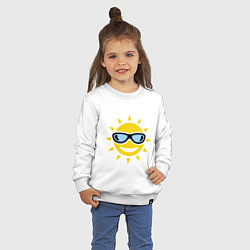 Свитшот хлопковый детский Солнышко в очках, цвет: белый — фото 2