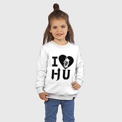 Свитшот хлопковый детский I love HU, цвет: белый — фото 2