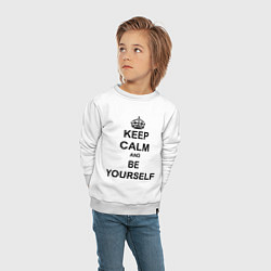 Свитшот хлопковый детский Keep Calm & Be Yourself, цвет: белый — фото 2