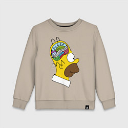 Свитшот хлопковый детский Мозг Гомера, цвет: миндальный
