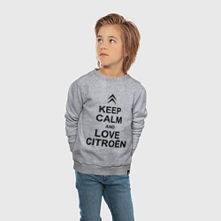 Свитшот хлопковый детский Keep Calm & Love Сitroen, цвет: меланж — фото 2