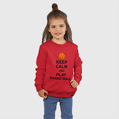 Детский свитшот Keep Calm & Play Basketball / Красный – фото 3