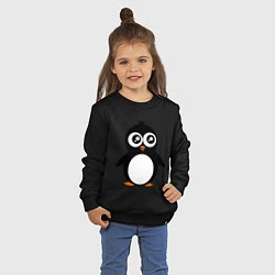 Свитшот хлопковый детский Милый пингвин, цвет: черный — фото 2