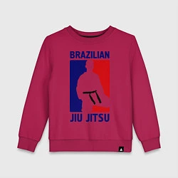 Свитшот хлопковый детский Brazilian Jiu jitsu, цвет: маджента