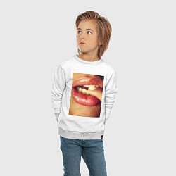 Свитшот хлопковый детский SWAG Lips, цвет: белый — фото 2
