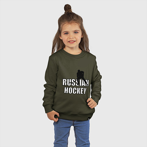 Детский свитшот Russian hockey / Хаки – фото 3