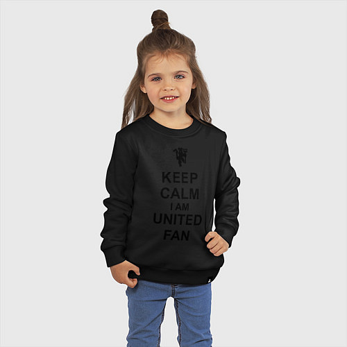 Детский свитшот Keep Calm & United fan / Черный – фото 3