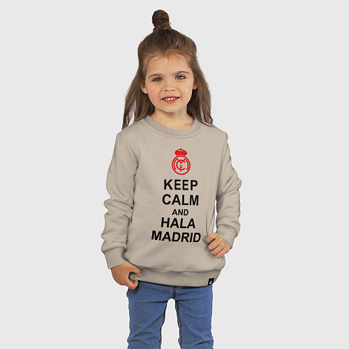 Детский свитшот Keep Calm & Hala Madrid / Миндальный – фото 3